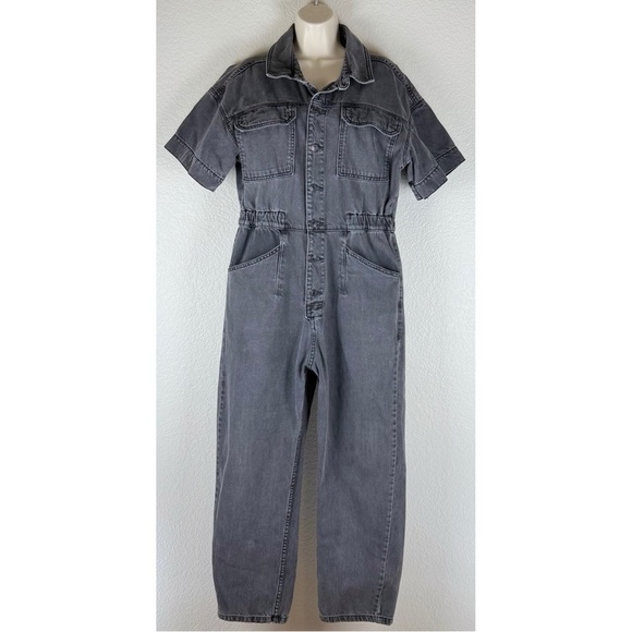Free People We the Free Black Marci Denim Jumpsuit, size Large - Picture 3 of 13